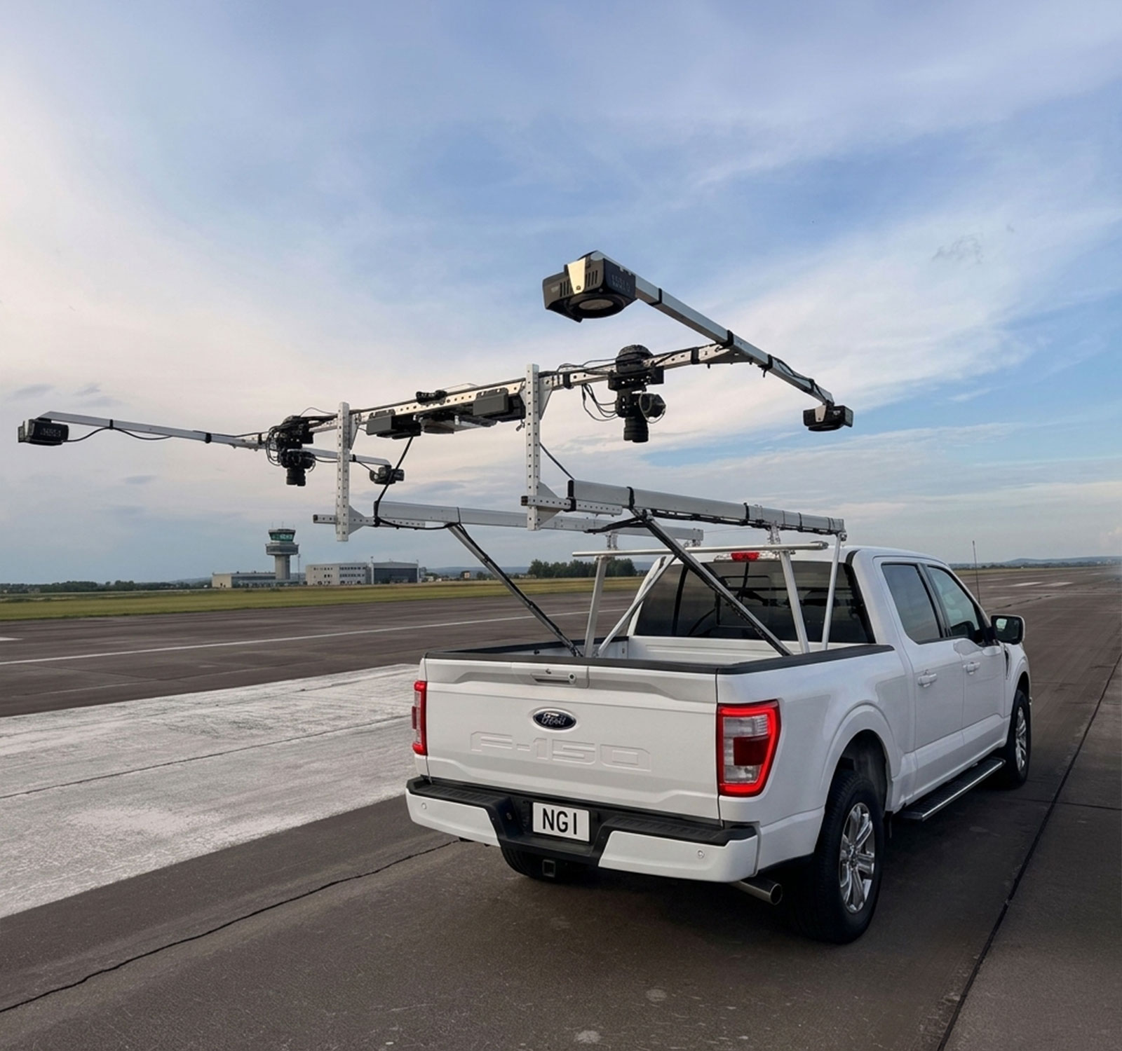 NGI vehicle-mounted pavement imaging system operating on an airfield at night